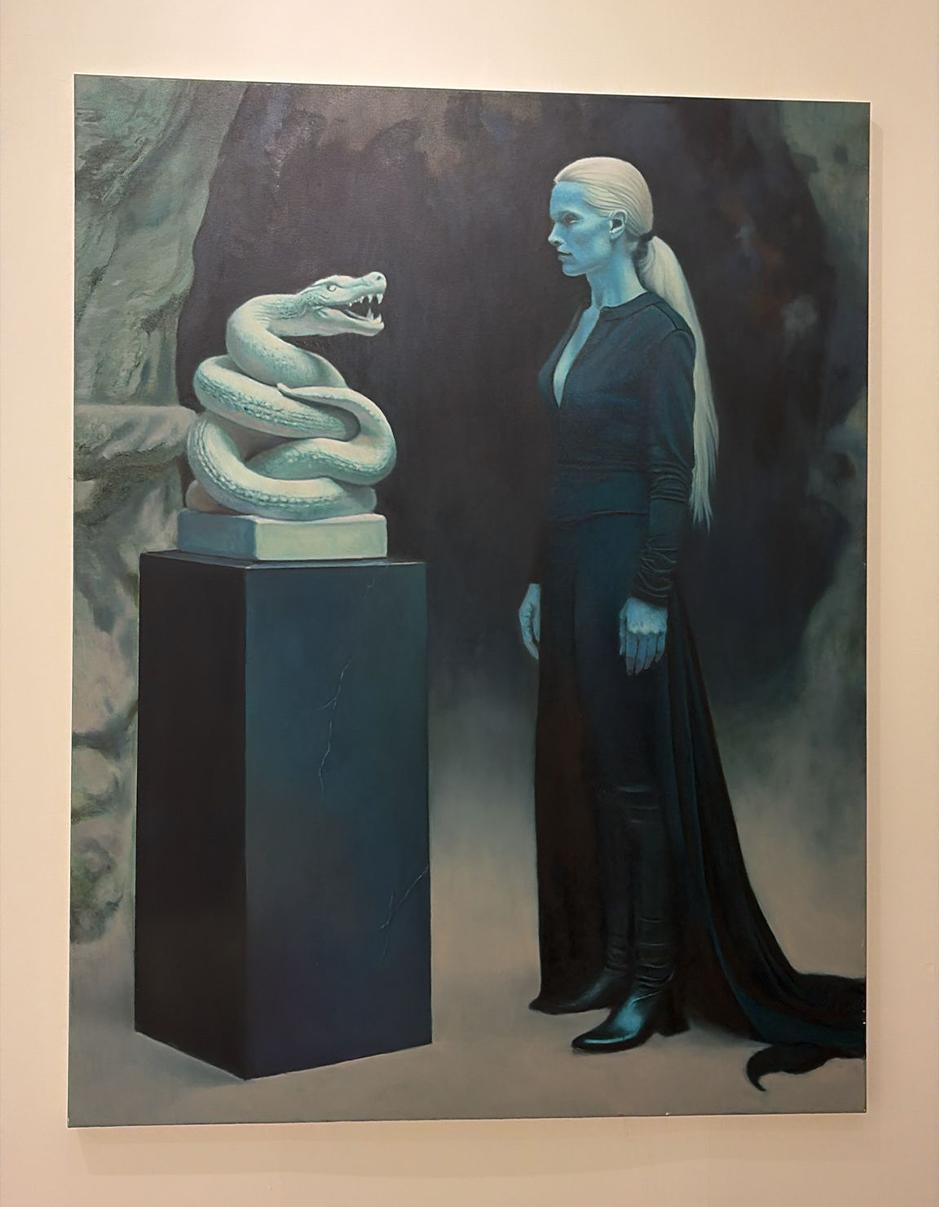 Lady and snake